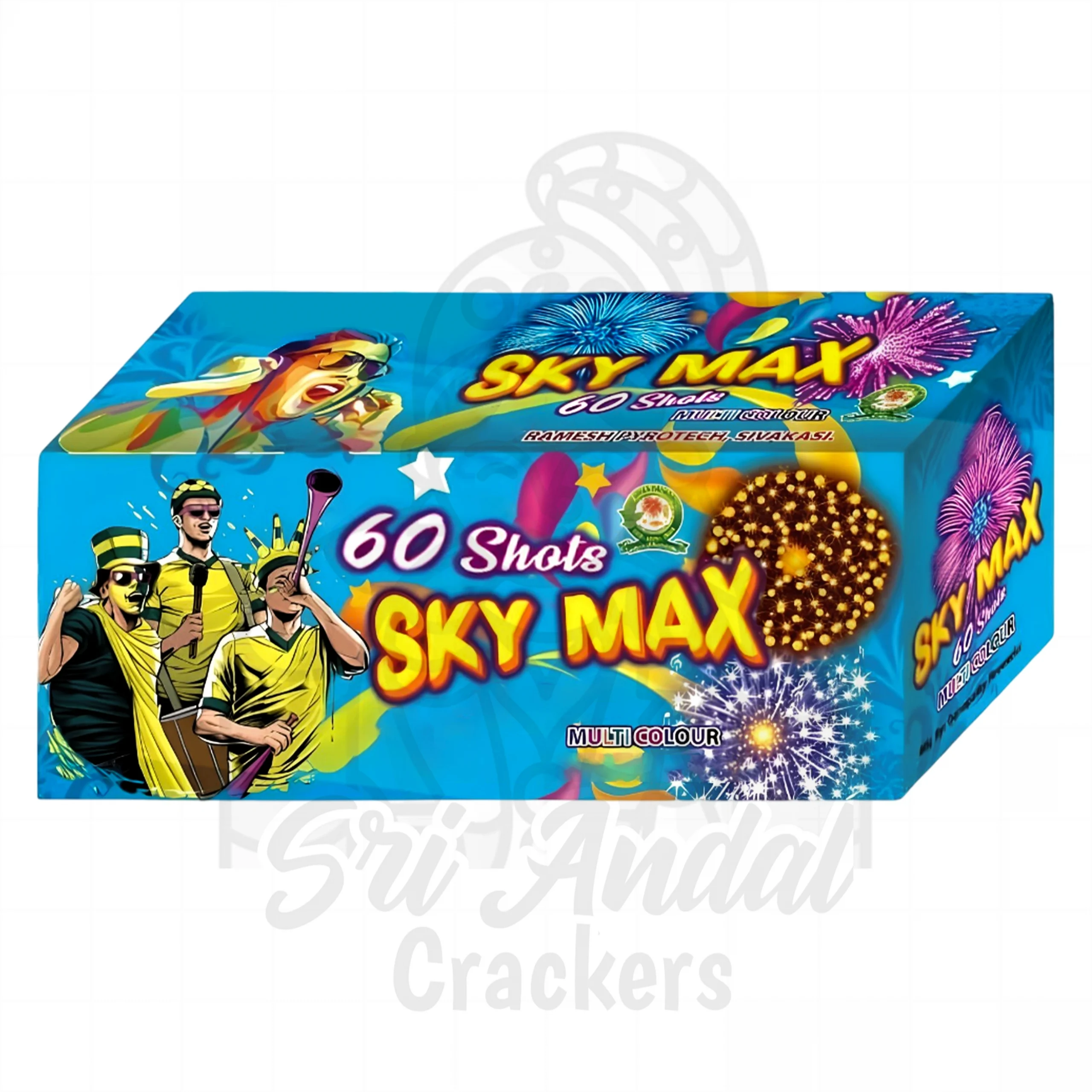 60 Shots Sky Max Fireworks | Long-Lasting Sky Crackers